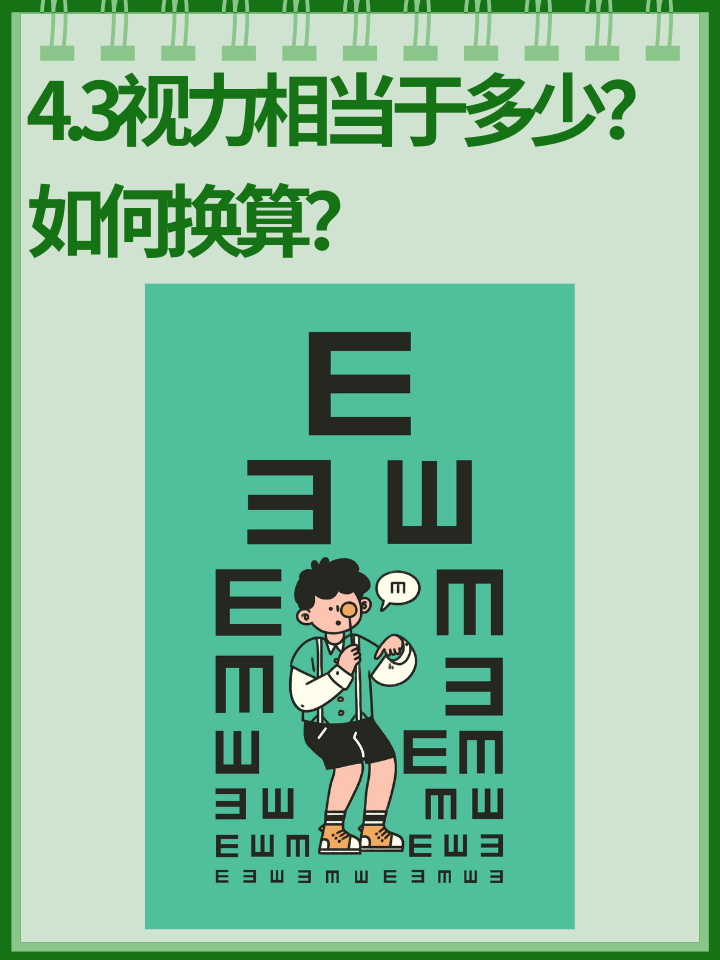 👉4.3视力相当于多少？如何换算？