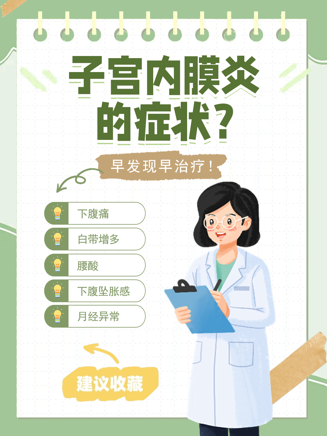 👉子宫内膜炎的症状？早发现早治疗！