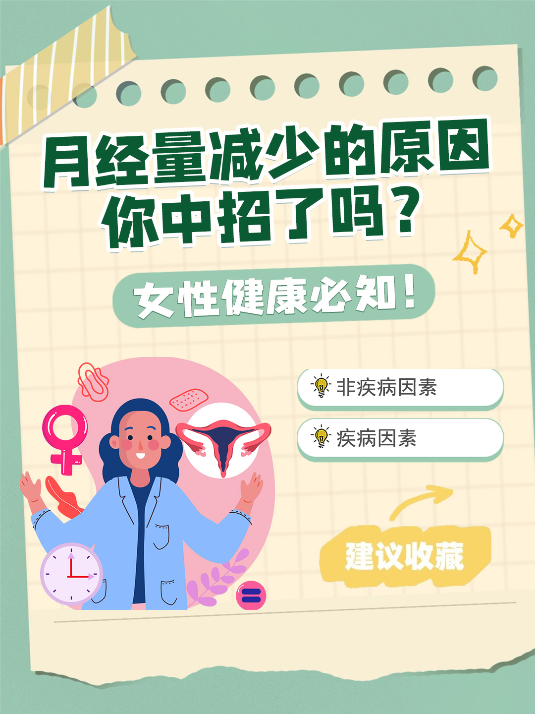 👉月经量减少的原因，你中招了吗？女性健康必知！